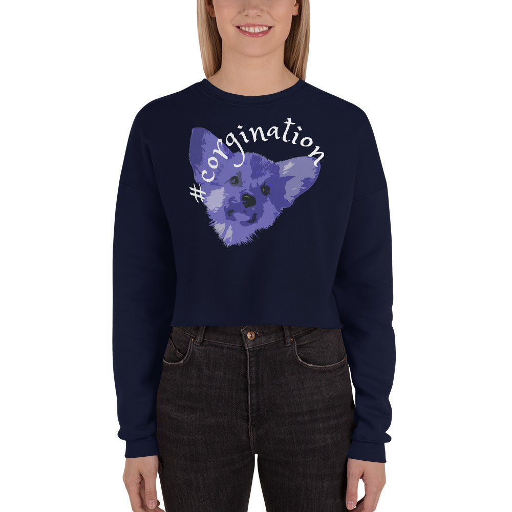 Gift for dog lovers. #corgination cropped sweatshirt for girls. Streetwear for women WickedYo.